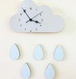 Cartoon Wood Cloud Teardrop Clock